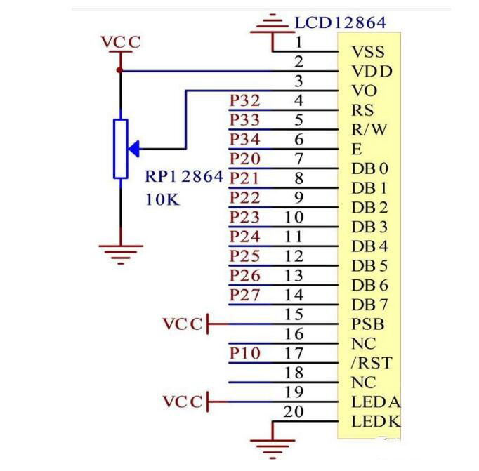 lcd12864基本参数及引脚功能