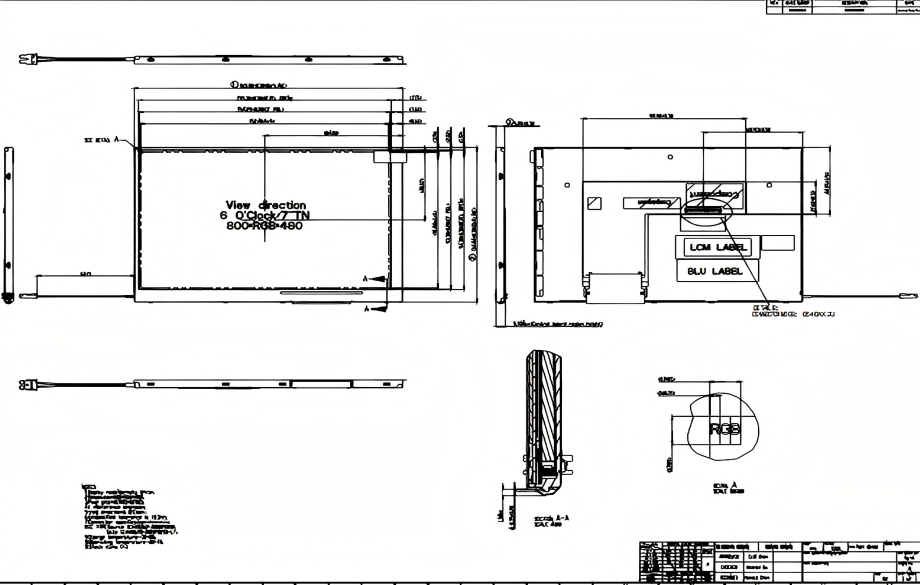立煌7寸组装屏 分辨率800*480 JX070TG35052-A63 立煌7寸组装屏 分辨率800*480 JX070TG35052-A63