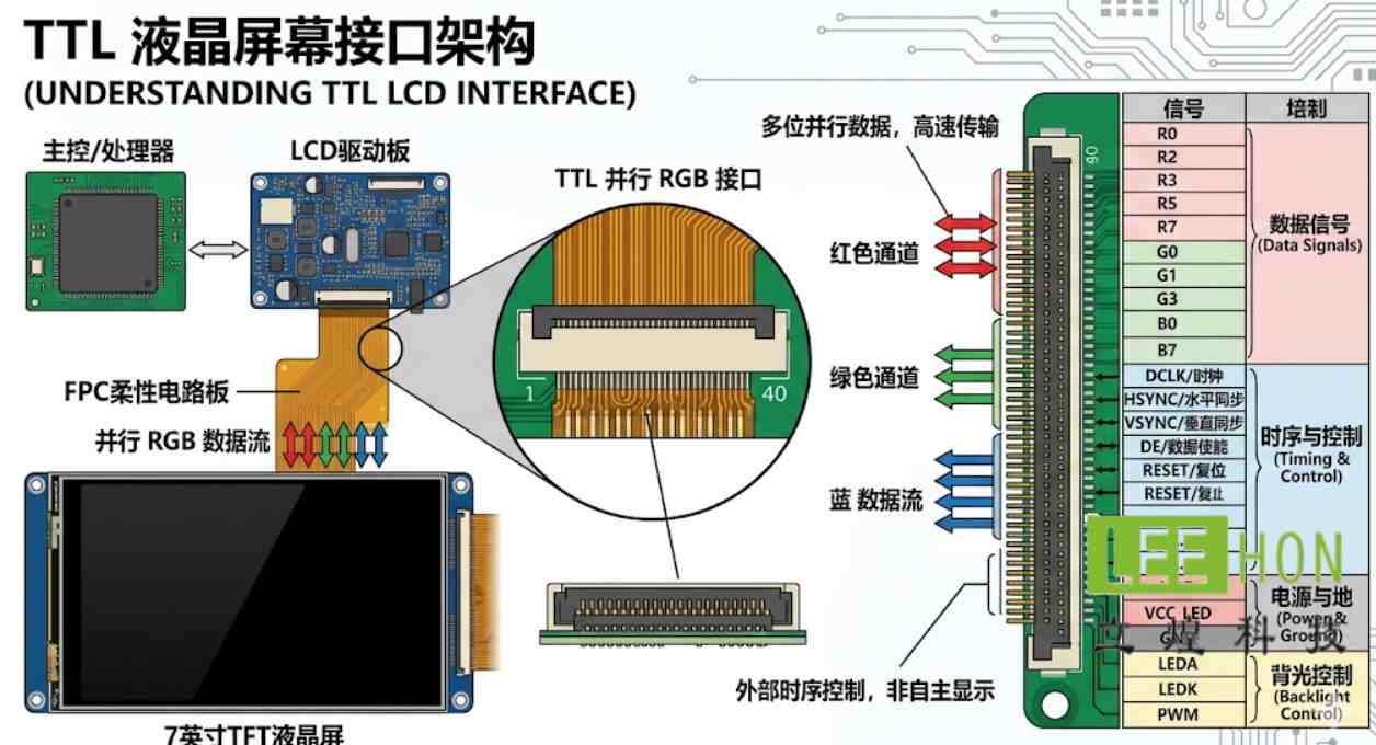 3.5寸液晶屏屏怎么选接口？TTL/RGB/SPI这些接口怎么选？