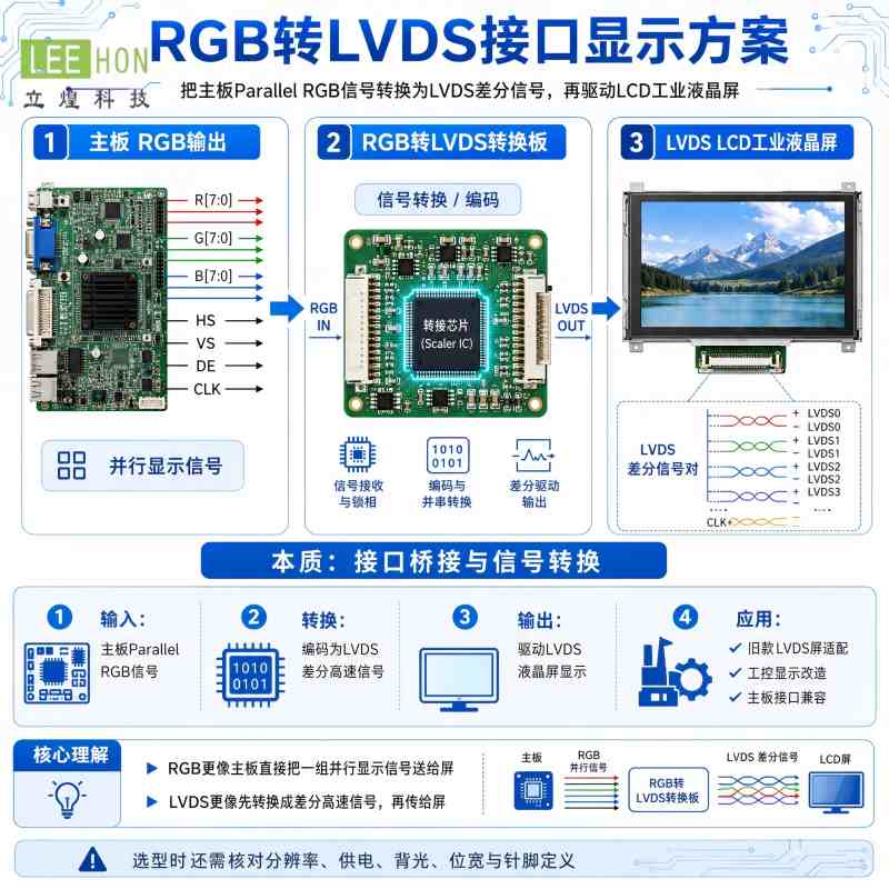LCD工业液晶屏Parallel RGB和LVDS一样吗？工业屏接口选型解析